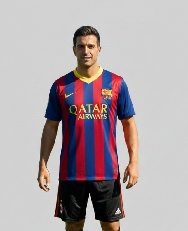 AC Milan Red Blue Retro Jersey - Qatar Airways